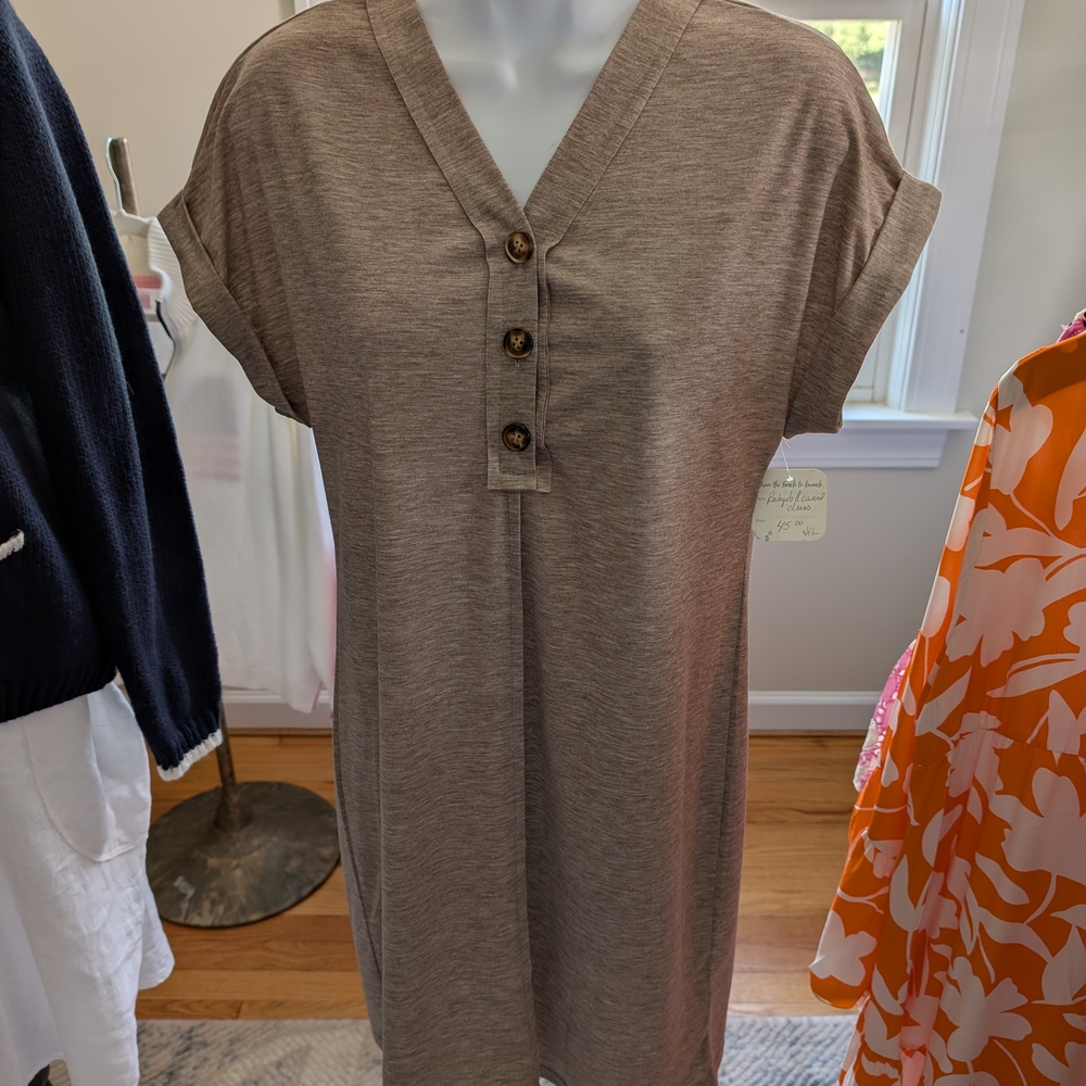 Casual Brown V-Neck Women's Top